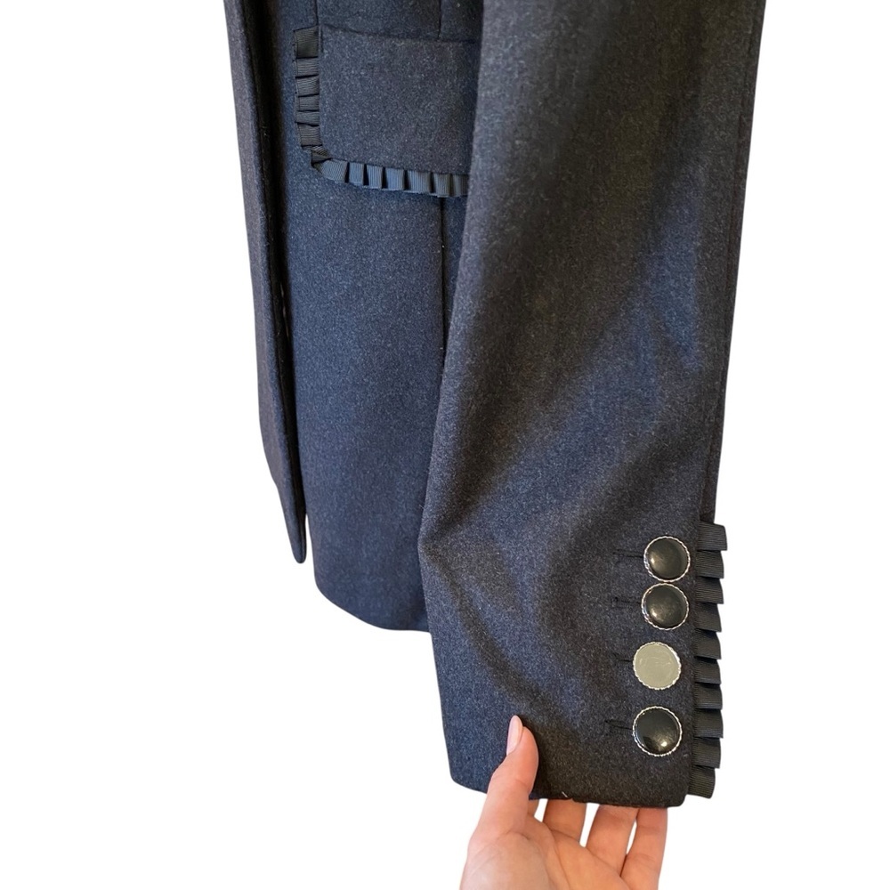 Betsey Johnson Wool Longline Coat In Dark Grey Size 8 - Picture 8 of 12
